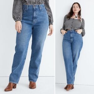 Madewell Baggy Straight Jeans Style# ND551 Women's Size 32 Blue High Waist Mom